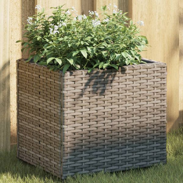 vidaXL Plantenbakken 2 st 36x30x32 cm poly rattan grijs