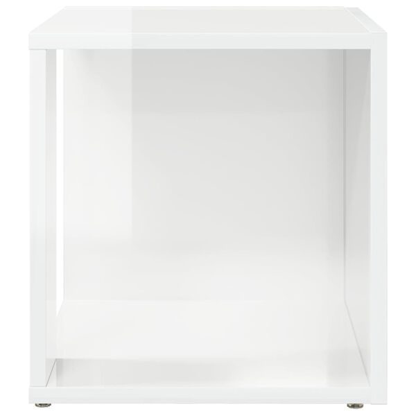 vidaXL Bijzettafel 33x33x34,5 cm spaanplaat hoogglans wit