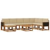 vidaXL Buiten bankenset 9 pcs Natuurlijk en Beige Massief Acaciahout