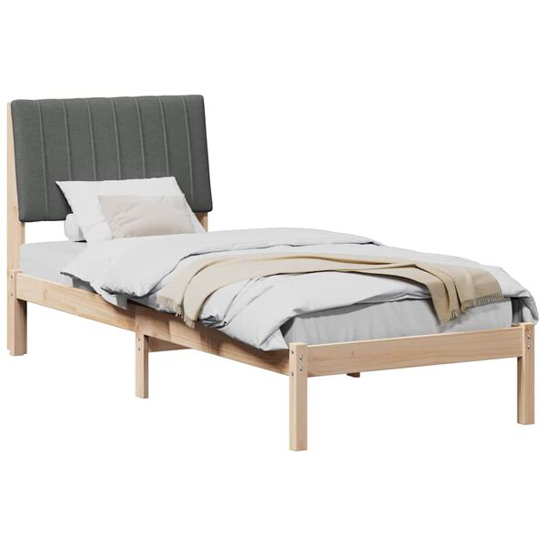 vidaXL Bedframe met hoofdeinde Bruin 75 x 190 cm Massief grenenhout