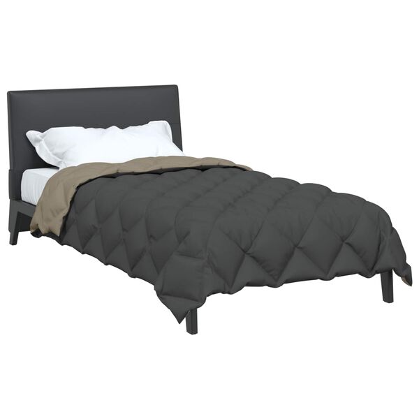 vidaXL Winter Dekbed Lichtgrijs en Antraciet 220 x 140 cm Microfiber