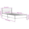 vidaXL Bedframe bewerkt hout en metaal grijs sonoma eiken 75x190 cm