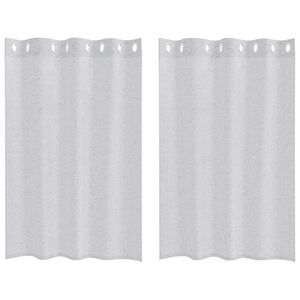 vidaXL Voile Gordijn 2 pcs Lichtgrijs 140 x 140 cm Polyester
