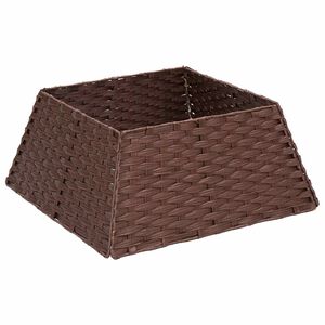 vidaXL Kerstboomkraag Vierkant Donkerbruin 50 x 50 x 25 cm poly rattan