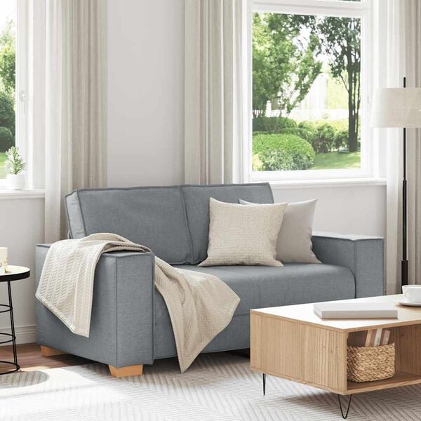 vidaXL 2-zitsbank Lichtgrijs 160x78x84 cm Stof