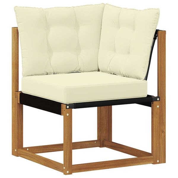 vidaXL Buiten bankenset met kussen 6 pcs Natuurlijk en Cr&egrave;me