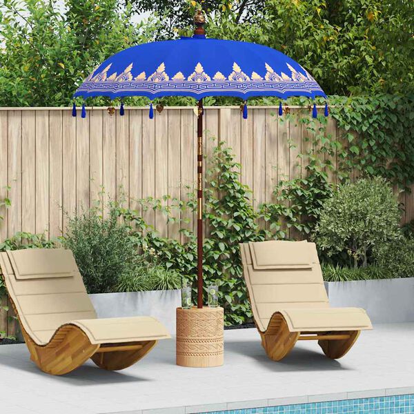 vidaXL Balinese Parasol Blauw 185 x 185 x 260 cm