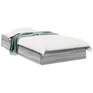 vidaXL Bedframe met lades bewerkt hout grijs sonoma eiken 90x200 cm
