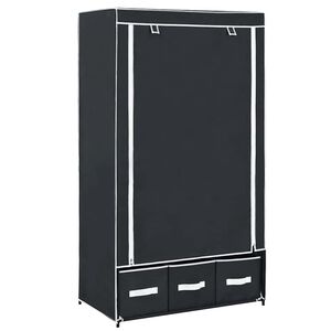 vidaXL Kledingkast 87x49x159 cm stof zwart