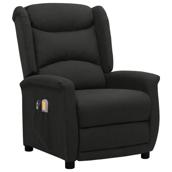 vidaXL Massagestoel elektrisch stof zwart