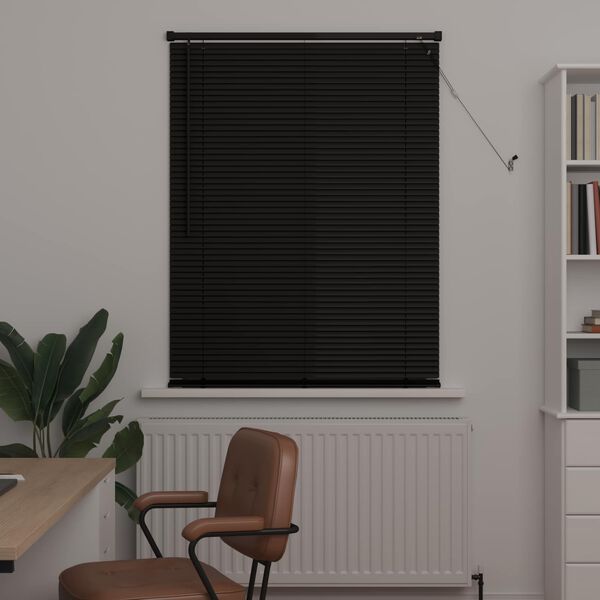 vidaXL Venetiaanse Blind Zwart 150 x 80 cm PVC