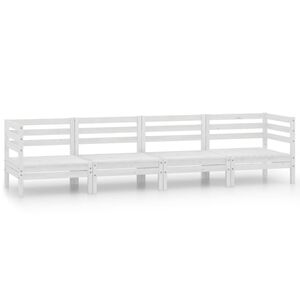 vidaXL 4-delige Loungeset massief grenenhout wit