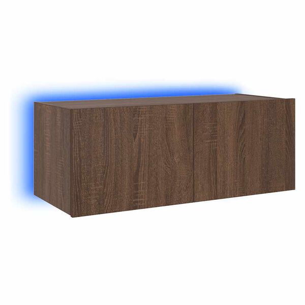 vidaXL Tv-wandmeubel met LED-verlichting 80x35x31 cm bruin eikenkleur