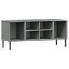 vidaXL Schoenenrek met metalen poten OSLO 106x35x45 cm grenen grijs