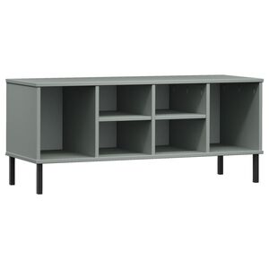 vidaXL Schoenenrek met metalen poten OSLO 106x35x45 cm grenen grijs