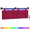 vidaXL Hangend hoofdbord Met LED-verlichting Wijnrood Fluweel