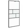 vidaXL Inloop Douche Wand Zwart 100 x 195 x 0,5 cm Glas en Aluminium