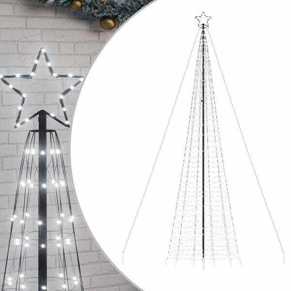 vidaXL LED-kerstboom met spikes 1534 LEDs 500 cm koud wit
