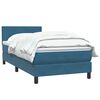 vidaXL Boxspring met matras fluweel donkerblauw 100x220 cm