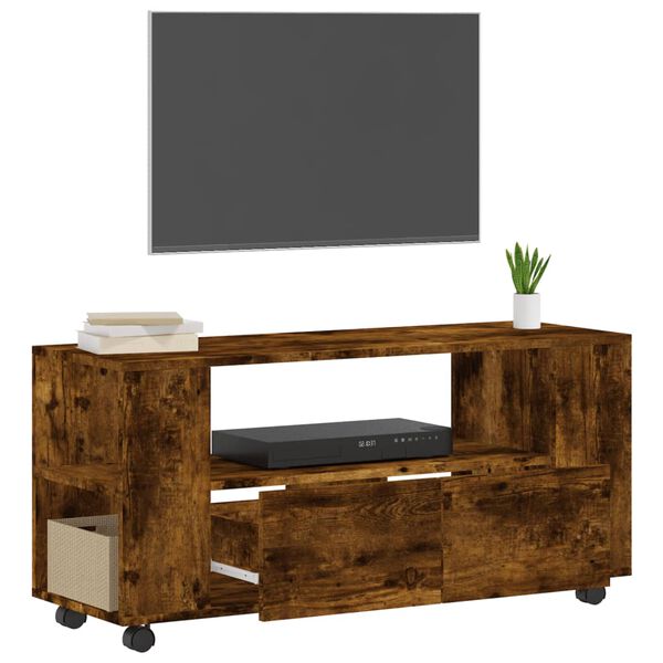 vidaXL Tv-meubel 102x34,5x43 cm bewerkt hout gerookt eikenkleurig