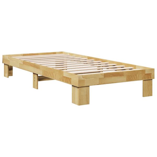 vidaXL Bedframe zonder matras 80x200 cm massief hout eiken