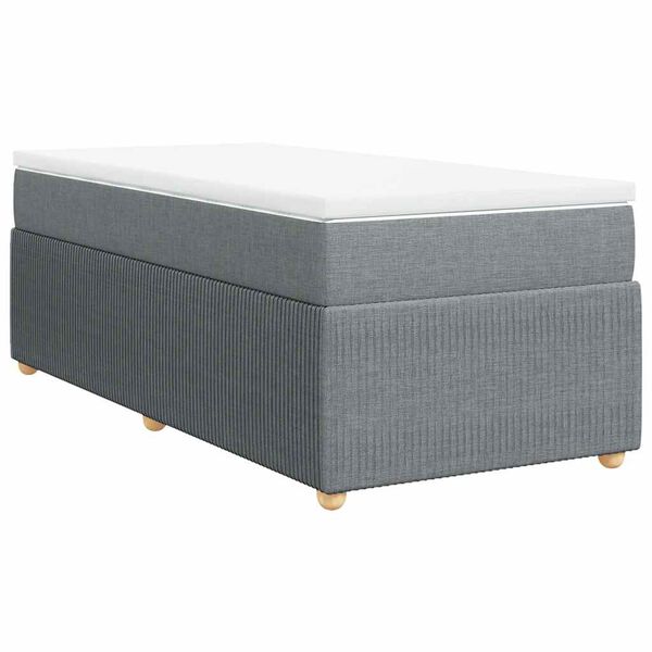 vidaXL Boxspring met matras stof lichtgrijs 90x190 cm