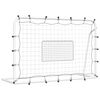 vidaXL Voetbalrebounder 184x61x123 cm staal en PE wit en zwart