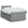 vidaXL Boxspring met matras stof lichtgrijs 120x200 cm