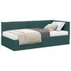 vidaXL Hoekbedframe met Matras met hoofdeinde 2 st Groen Fluweel