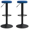 vidaXL Barkrukken 2 st fluweel blauw