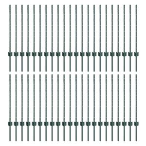 vidaXL Ingelaten hekpost 44 pcs Groen 120 cm Gepoedercoat staal