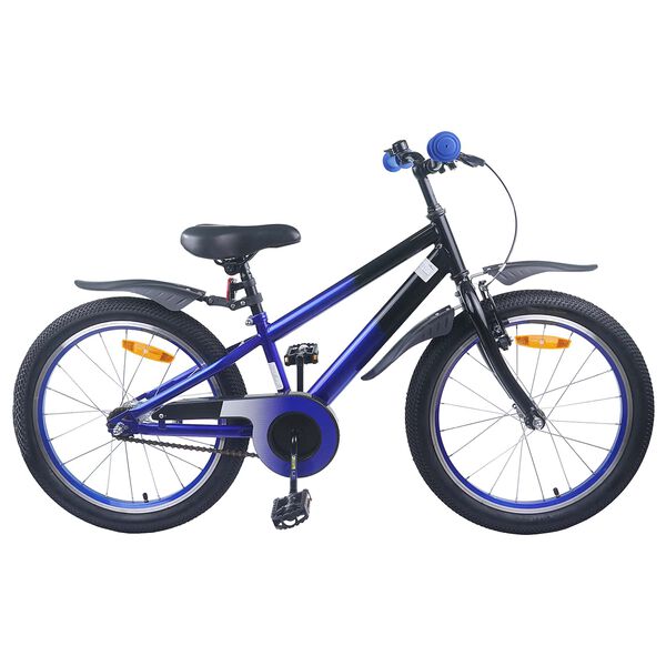 vidaXL Kinderfiets 20 Inch voor 6-11 jaar oud Blauw Zwart
