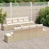 vidaXL Tuin Sofa Set met kussen 8 pcs Beige en Cr&egrave;me poly rattan