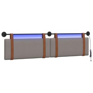 vidaXL Hangend hoofdbord Taupe Antiek PU