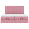 vidaXL Ottoman bed met matrassen 200x200cm fluweel roze