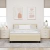 vidaXL Boxspring bed met matras met LED Cr&egrave;me 140 x 200 cm Stof