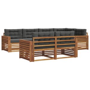 vidaXL Buiten bankenset met kussen 7 pcs Natuurlijk en Antraciet