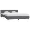 vidaXL Bedframe met LED kunstleer grijs 180x200 cm