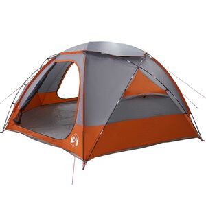 vidaXL Koepeltent met Verwijderbare Regenkap Grijs en Oranje