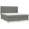 vidaXL Boxspring met matras stof donkergrijs 180x200 cm