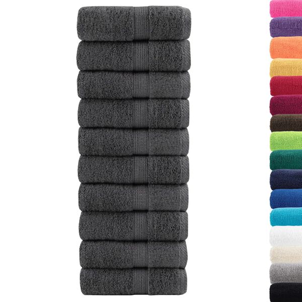 vidaXL Premium washandjes SOLUND 50 stuks antraciet 30x30cm 600 g/m&sup2;
