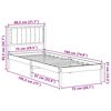 vidaXL Bedframe met Gevoerd Hoofdgedeelte Lichtgrijs 75 x 190 cm