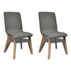vidaXL Eetkamerstoelen 2 st stof en massief eikenhout lichtgrijs