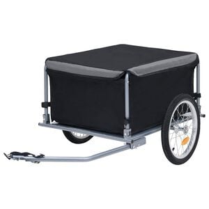 vidaXL Fietstrailer 65 kg zwart en grijs