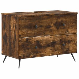 vidaXL Badkamer wastafelkast BREDA Gerookt eiken 82 x 41 x 59 cm