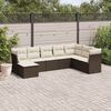 vidaXL 8-delige Loungeset met kussens poly rattan bruin