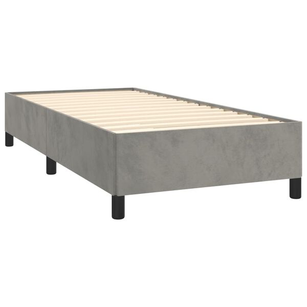 vidaXL Bedframe zonder matras 90x200 cm fluweel lichtgrijs