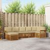 vidaXL Hoekbank Set 7 pcs Natuurlijk en Beige Massief Acaciahout