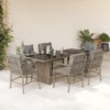 vidaXL 7-delige Tuinset met kussens poly rattan gemengd beige