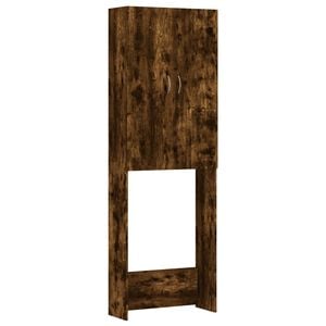 vidaXL Wasmachinekast 64x25,5x190 cm gerookt eikenkleurig